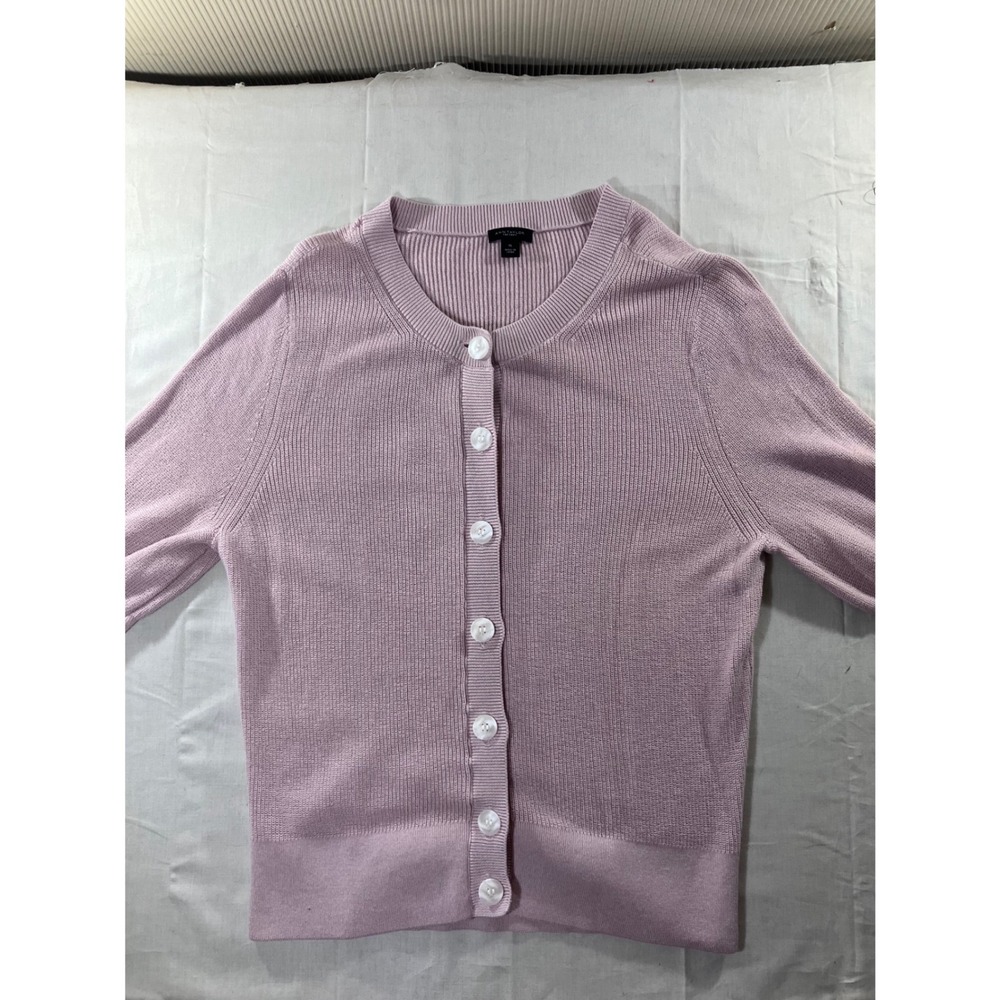 Ann‎ Taylor Factory Womens Pink Ribbed Button Front Cardigan Sweater XL